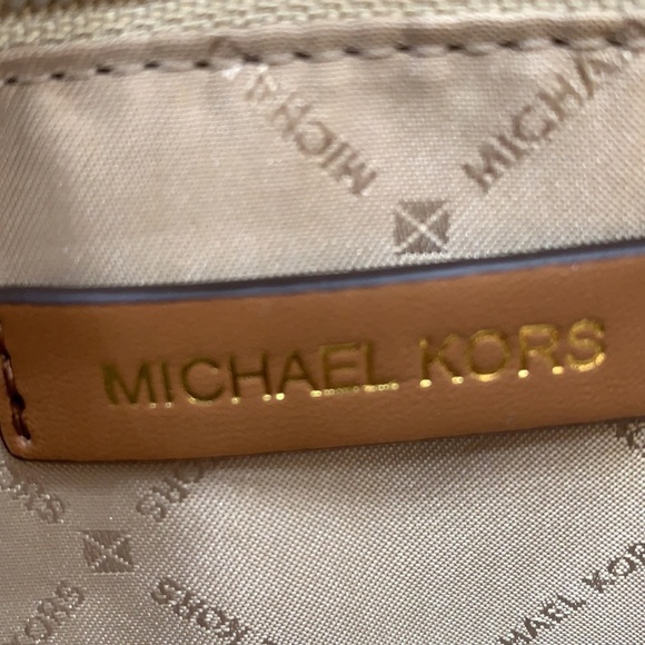 Michael Kors Hamilton Med Satchel Shoulder Crossbody Bag Luggage/Brown Signature - Picture 15 of 16